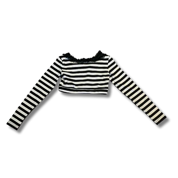 Black & White Striped Crop 8