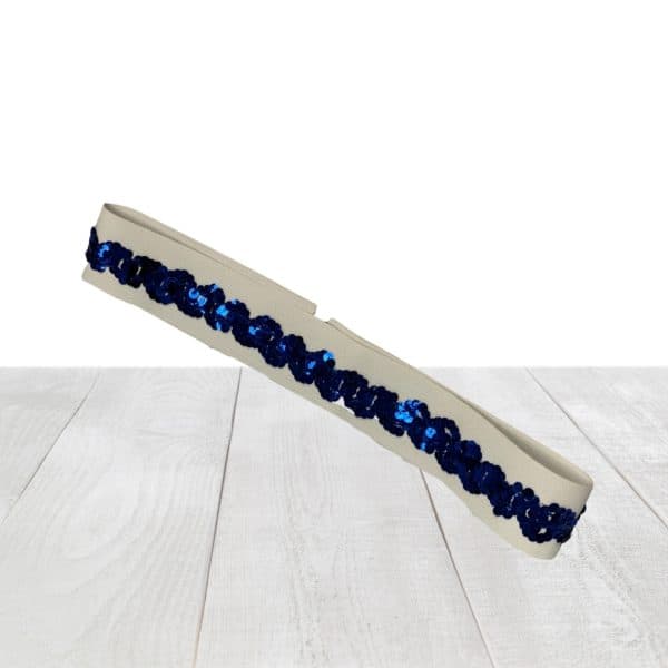White Elastic Belt – Blue Sequin 7