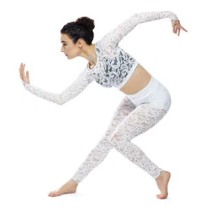“Illusion Lace Leggings” White 11