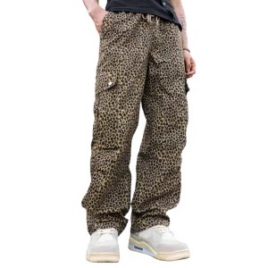 Leopard Print Straight Leg Cargo Pants 8