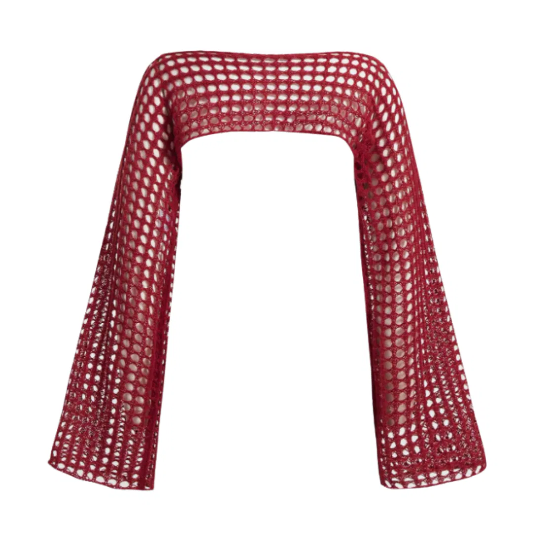 Red Cherry Loose Knit Over Sleeve 6 Red Cherry Loose Knit Over Sleeve 6