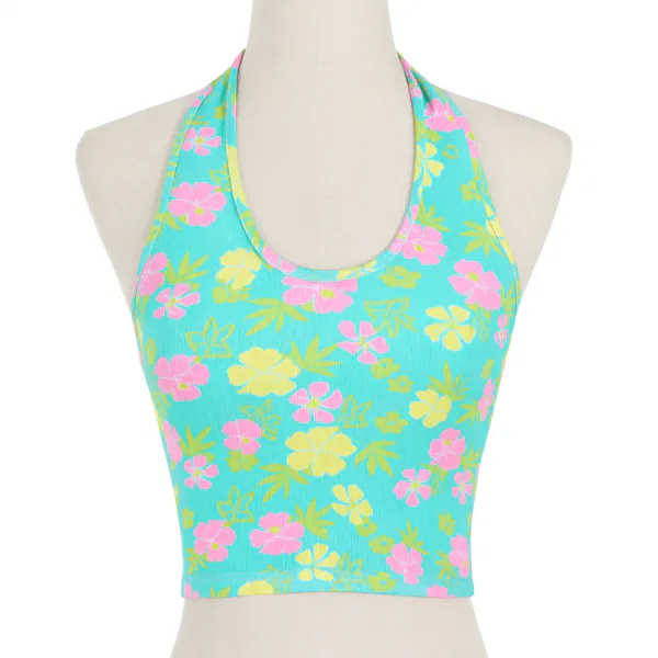 Tropical Halter Crop Top 8