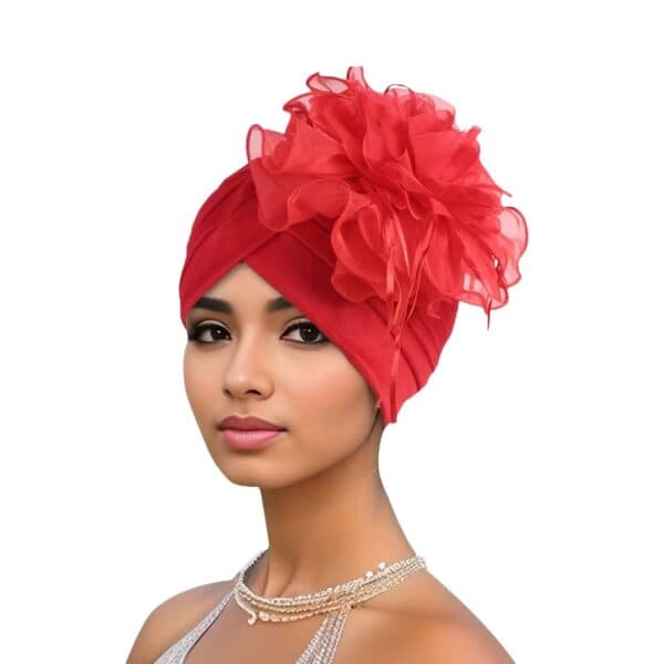Red Flower Headwrap 4