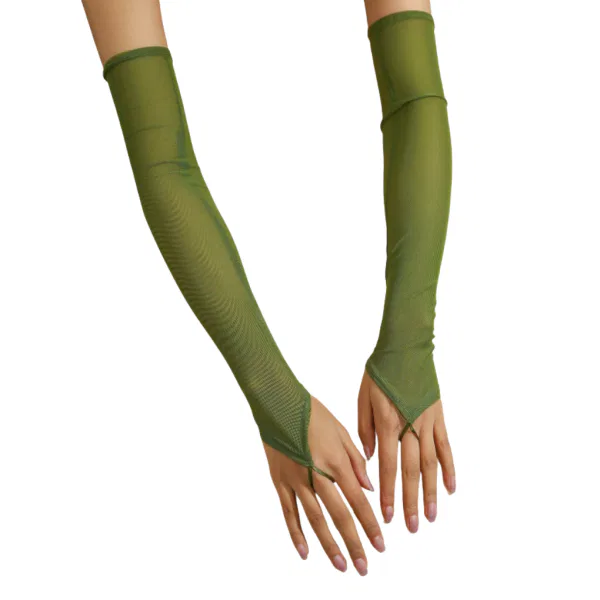 Single Finger Mesh Gloves – Olive Green 4