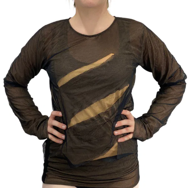 Mesh Slashed Long Sleeve Shirt 8