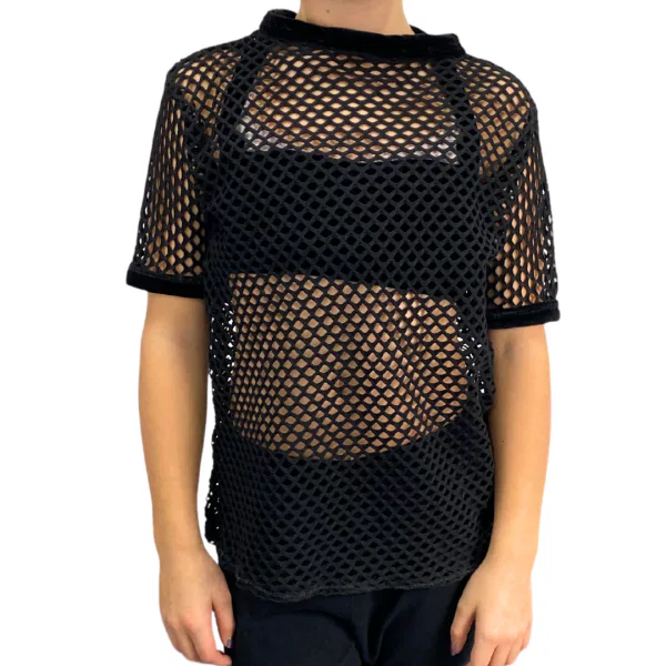 Black Wide Mesh Tops 6