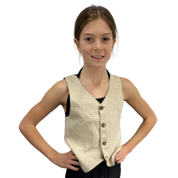 Suit Vest – Cream Graph Check 10