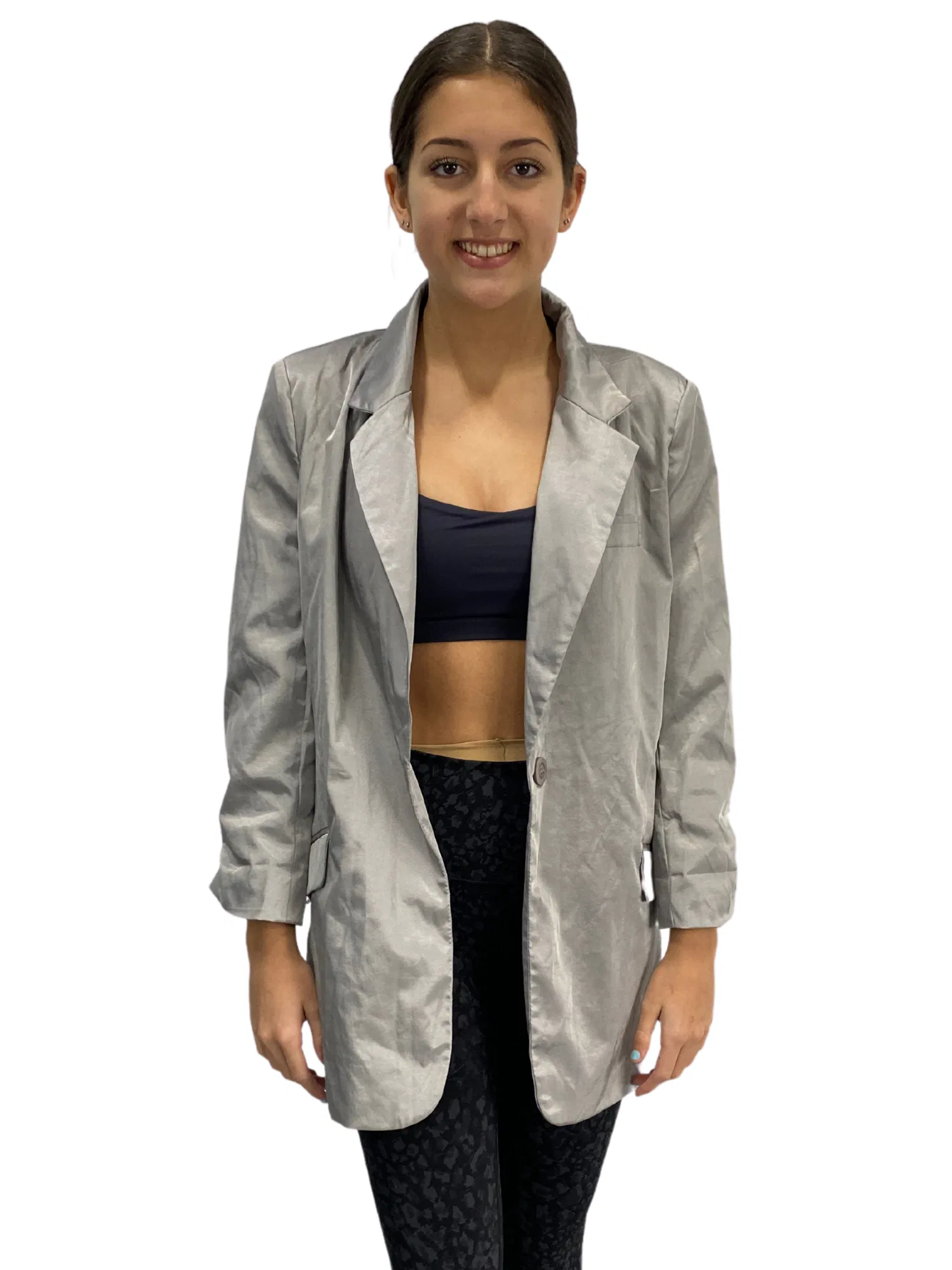 Silver Satin Blazer 6 Silver Satin Blazer 6