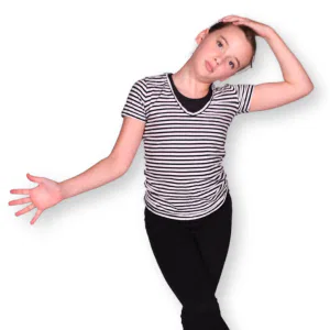 Striped V-Neck T-Shirt 8