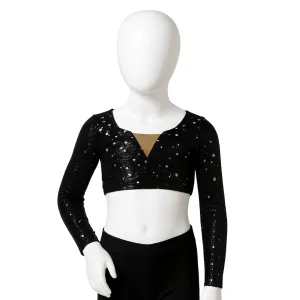 Slick Look Sequin Long Sleeve Crop 6