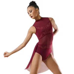 “Mock Neck Flocked Dress” 6