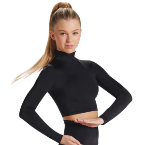 “Long Sleeve Mock Neck Crop Top” 6
