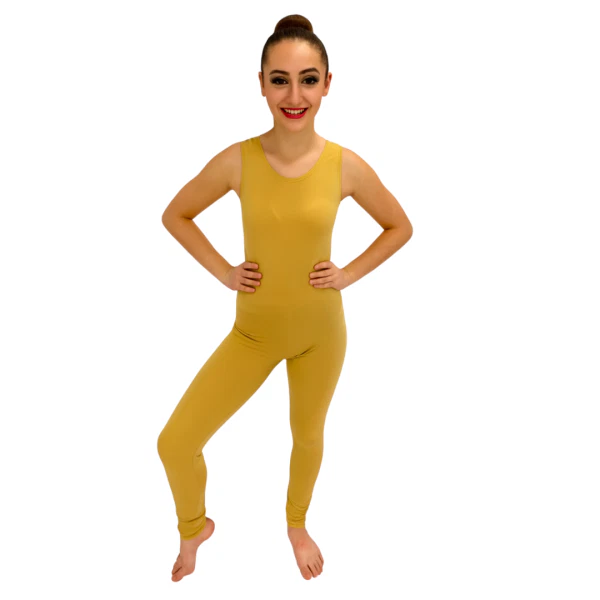 “Ankle-Length Tank Unitard” – Beige 4