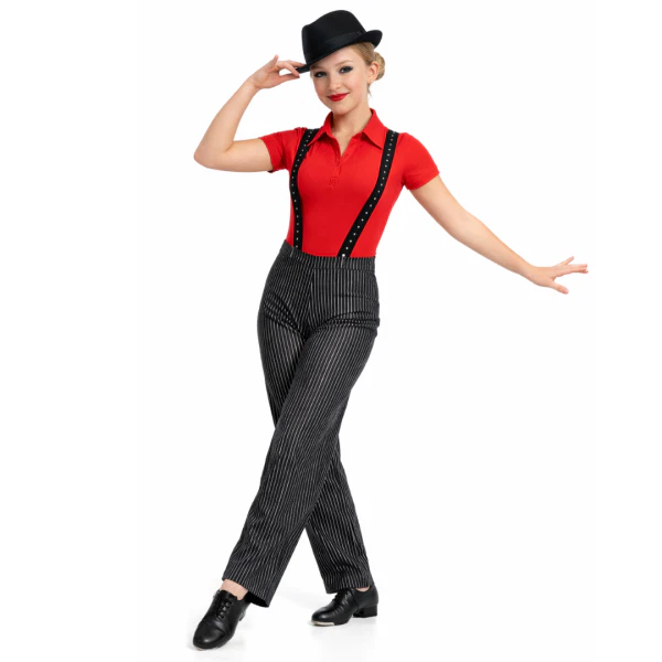 Jazz Pants – Silver Pinstripe with Suspenders 4