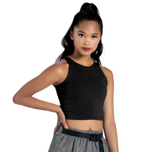 “Cotton High Neck Crop Top” – Black 8
