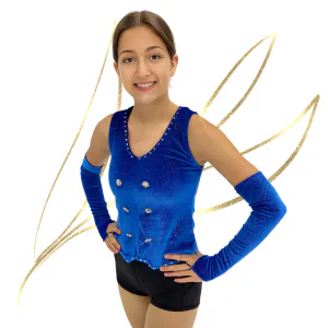 Royal Blue Velvet Top & Arm Gloves 6