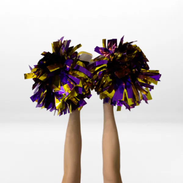 Purple & Gold Pom Poms 5