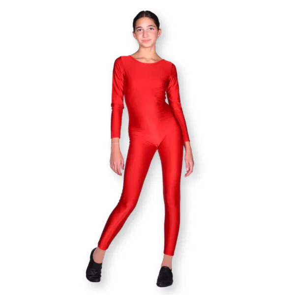 Red Long Sleeve Unitard 7