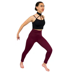Burgundy Panel Leggings 8