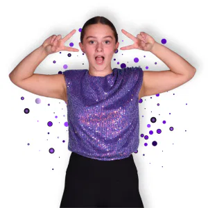 Purple Sequin Padded Shoulder Tank 8