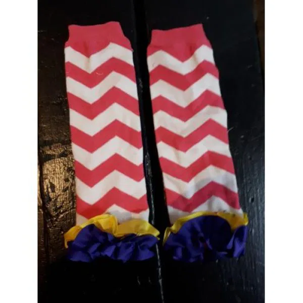 Red And White Chevron Leg Warmers 9