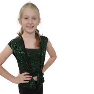 Black and Green Sequin Vest 9