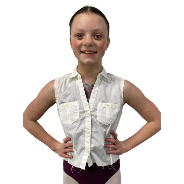Sleeveless Cut Off Button Up 77