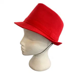 Red Felt Fedora Hat 5