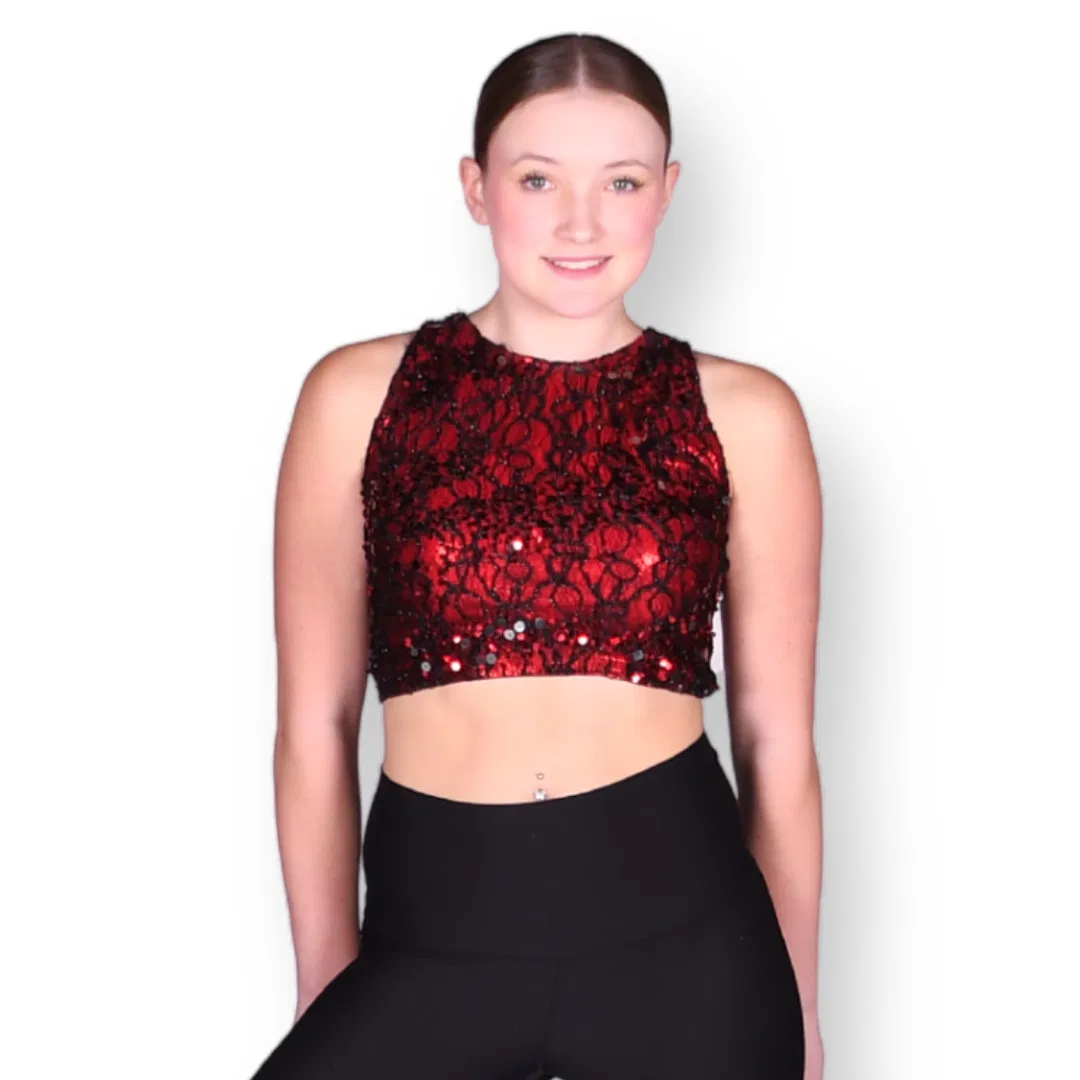 Lace Sequin Crop 8 Lace Sequin Crop 8