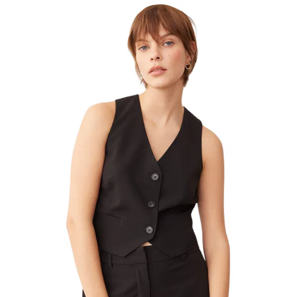 Suit Vest – Grey Plaid