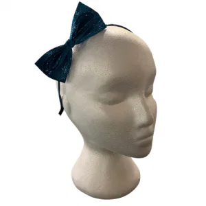 Sparkly Blue Bow Headband 5
