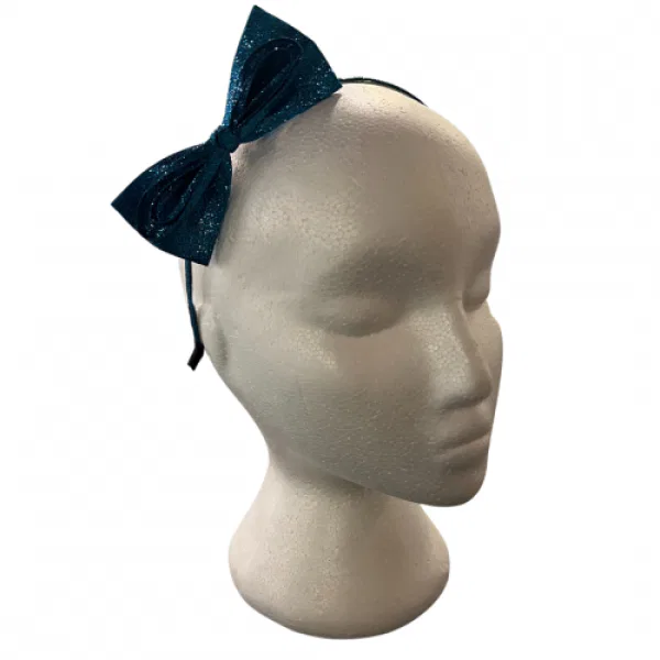 Sparkly Blue Bow Headband 5