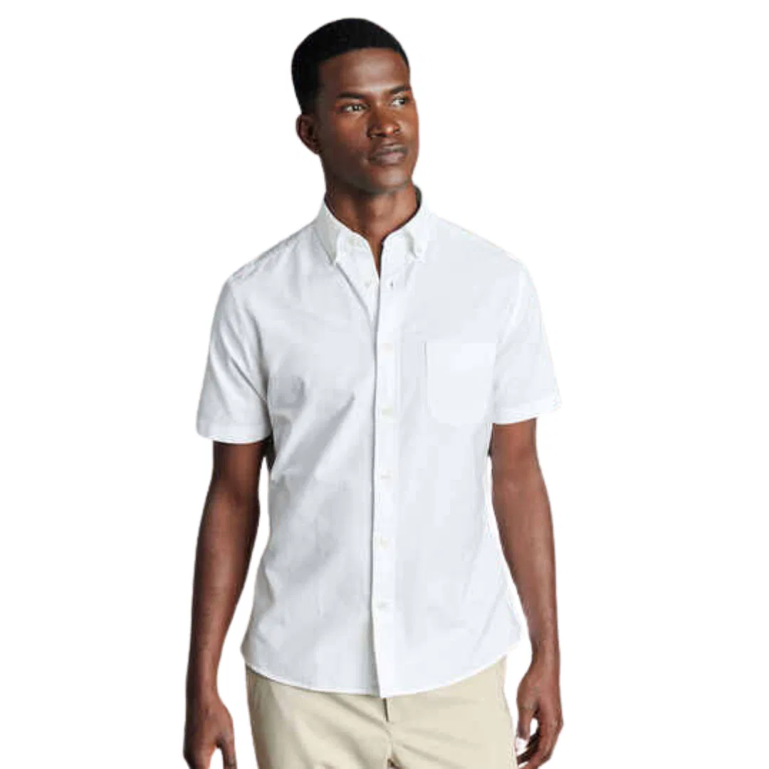 Button Up Short Sleeve Dress Shirt – White 6 Button Up Short Sleeve Dress Shirt – White 6