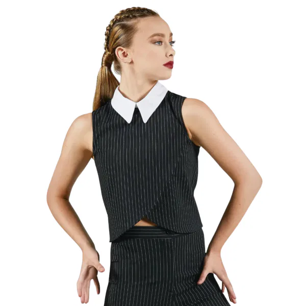 “Sleeveless Pinstripe Top” 6