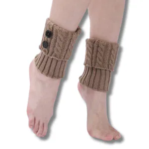 Short Knit Leg Warmer With Buttons 7