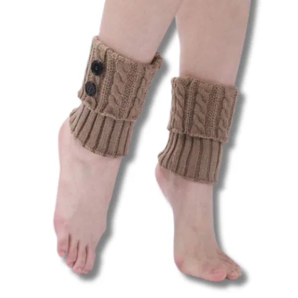 Short Knit Leg Warmer With Buttons 7