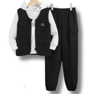 Kids Letter Patched Detail Flap Pocket Cargo Pants 9