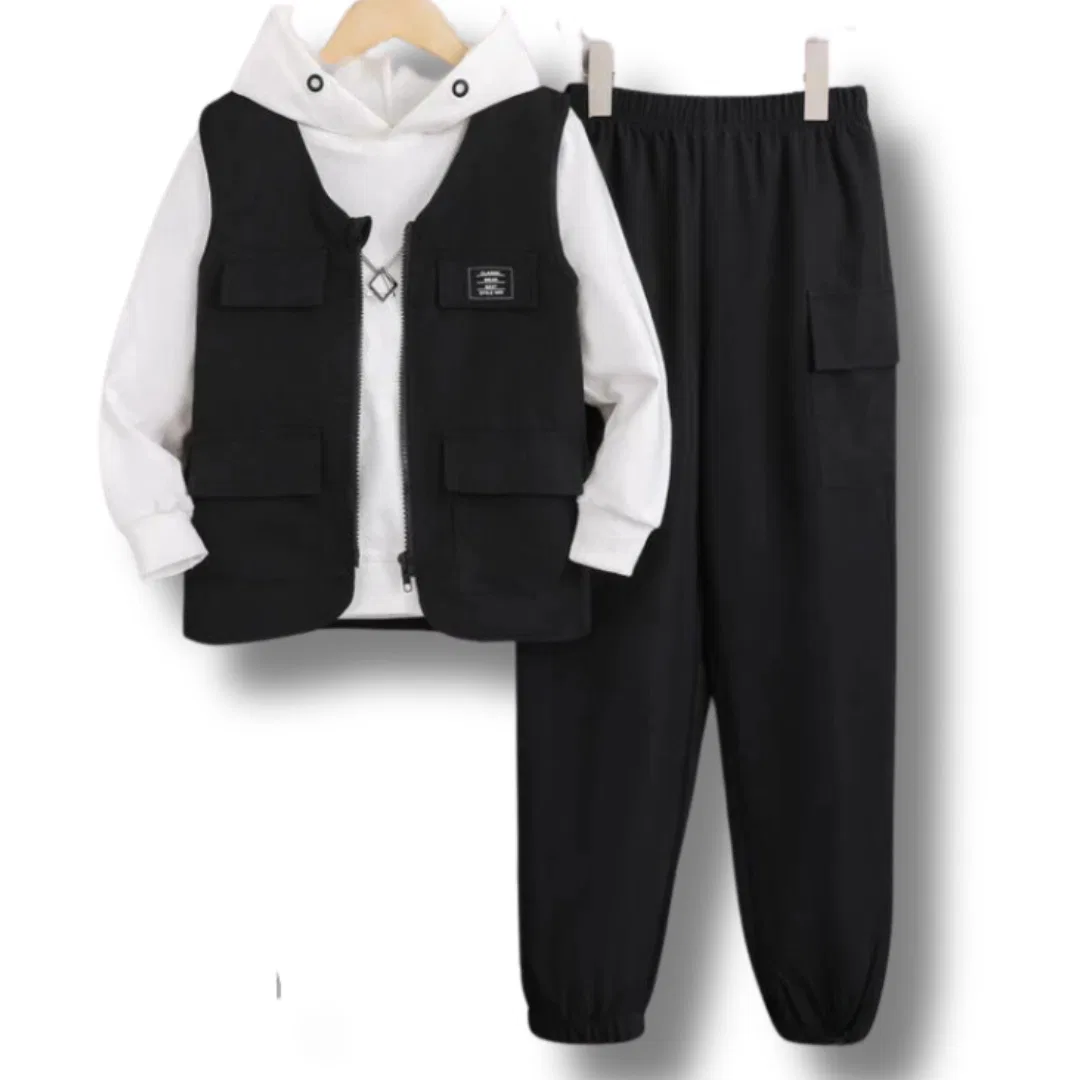 Kids Letter Patched Detail Flap Pocket Vest Jacket 8 Kids Letter Patched Detail Flap Pocket Vest Jacket 8