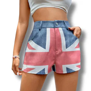 Shorts – High Waisted Union Jack Print 8