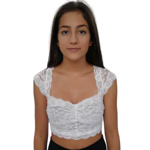 Cap Sleeve Lace Crop Top 11
