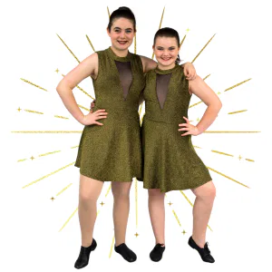Gold Metallic Fleck Dress 8