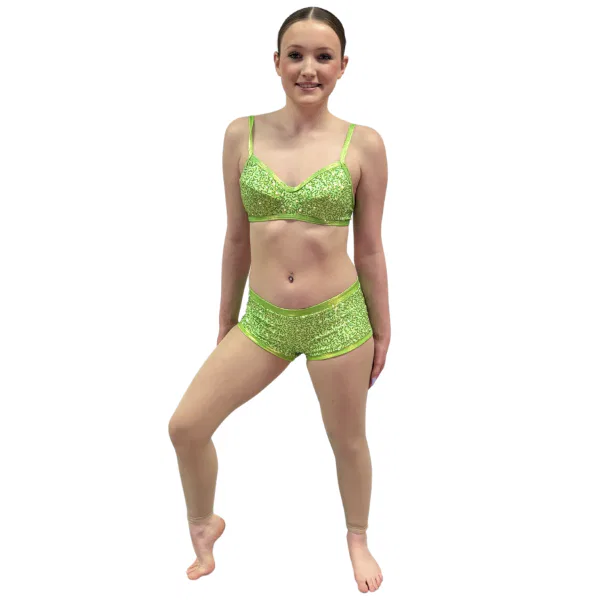 Lime Sequin Bra & Brief Set 7