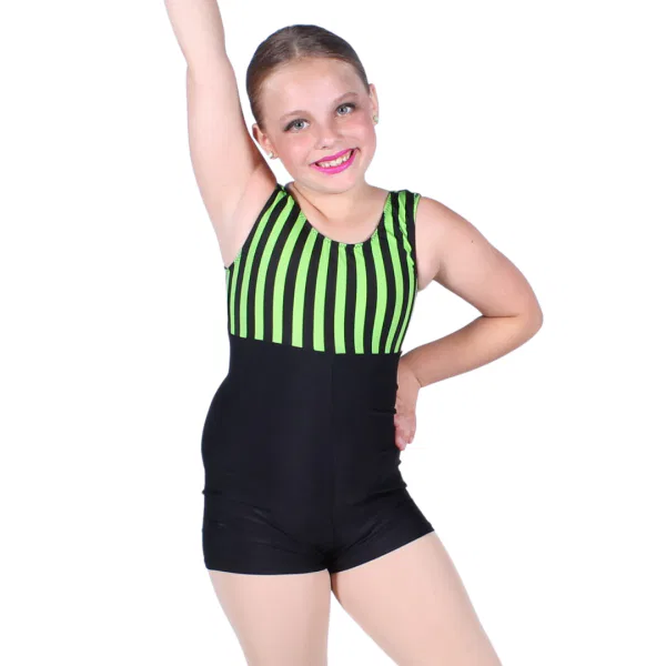 Green Striped Biketard 12