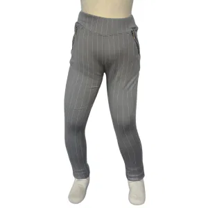 Grey Pinstriped Leggings 12