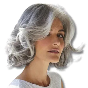 12 Inch Short Dark Grey Wave Wig 6