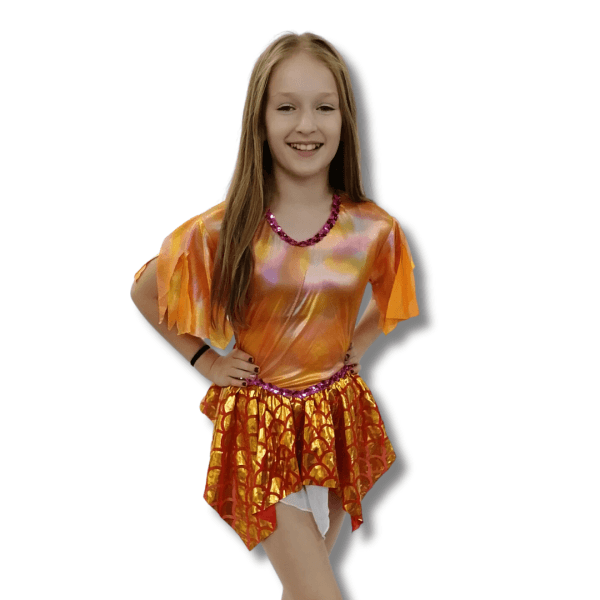 Metallic Orange Dress 3