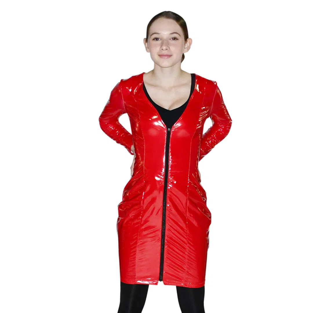 Red Patent Zip Up Dress 8 Red Patent Zip Up Dress 8