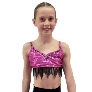 Pink Fringe Crop & Hair Clip 6