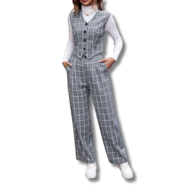 Frenchy Plaid Print Pants 8