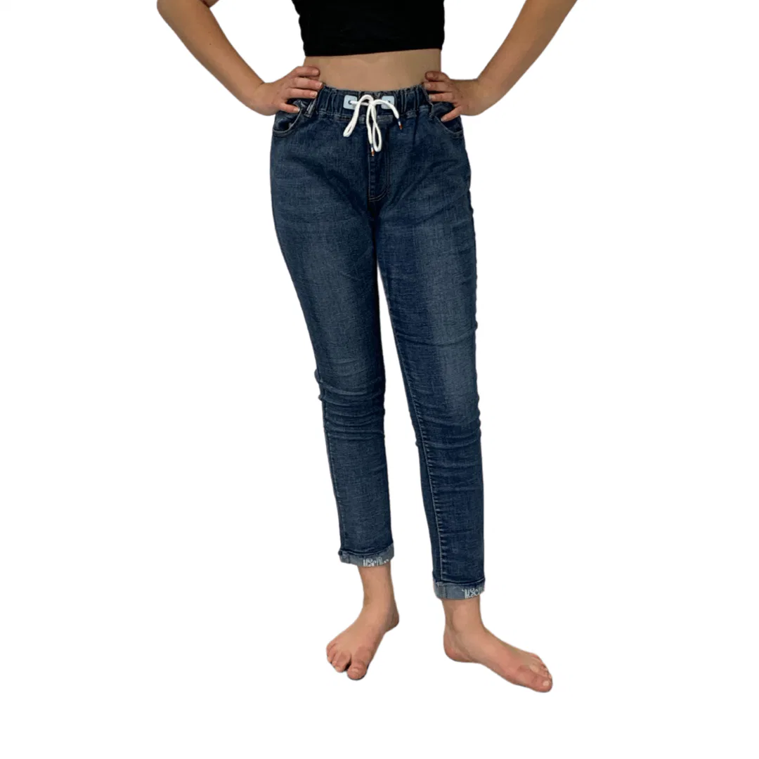 Denim Joggers – Faded Jean Drawstring Waist 6 Denim Joggers – Faded Jean Drawstring Waist 6